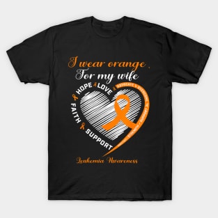 Men's Leukemia Awareness Wife Husband Leukemia T-Shirt